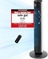 "Levoit" bokštinis ventiliatorius miegamajam, 7,5 m/s, stiprus 23 W energiją taupantis ventiliatorius, 25 dB labai tylus koloninis ventiliatorius su nuotolinio valdymo pultu, 12 greičių, 4 režimai, baltas