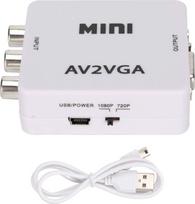 "Mavis Laven" mini kompiuterio adapteris VGA į AV RCA HDMI 480P Kompozitinis AV į VGA televizoriaus priedėlis Garso TV vaizdo ir vaizdo keitiklis į kompiuterį (baltas)