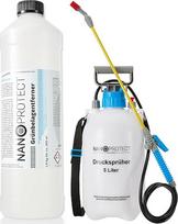 "Nanoprotect Green Growth Remover Concentrate", dumblių šalinimo ir fasadų valymo priemonė, nereikia slėginio ploviklio, idealiai tinka grindinio akmenims ir šaligatviams, 1 kg + slėginis purkštuvas iki 200 m²