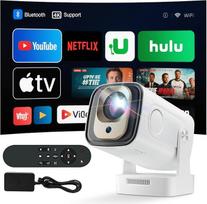 Mini projektorius 4K Full HD 1080P Mini projektorius 180°Dreh Videoprojektor Unterstützt 2.4/5G Dual WiFi6 Bluetooth 5.4 mit Android 11.0 Outdoor Heimkino Beamer Motorischer Fokus