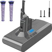 Waitley 6000 mAh pakaitinė baterija Dyson V8 Baterija Dyson SV10 V8 Absolute Animal Motorhead Fluffy Slim Fluffy Total Clean Extra su 2 filtrais