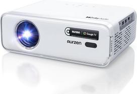 "Aurzen Eazze D1G" su "Google TV" išmaniuoju projektoriumi Namų kino projektorius: Projektorius 4K palaiko Full HD 1080P su "DoIby Audio", automatiniu fokusavimu ir geometrijos korekcija, mini "Wi-Fi" "Bluetooth" vaizdo projektorius