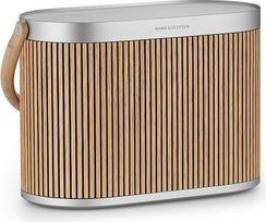 "Bang & Olufsen Beosound A5" "Bluetooth" garsiakalbis, garsus garsas ir nešiojamasis "Bluetooth" 360° garsiakalbis su USB-C kabeliu ir integruotu "Qi" belaidžio įkrovimo kilimėliu - ąžuolas