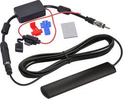"Bingfu" automobilinė radijo antena FM AM automobilinė antena su signalo stiprintuvu, 12 V maitinimo šaltinis, DIN kištukas, adapteris transporto priemonei, sunkvežimiui, visureigiui, automobiliniam radijui, stereomedijos imtuvui