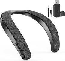 "Bluetooth" garsiakalbis, "Smaloyd" nešiojamasis belaidis kaklo diržas Namų TV garsiakalbis Stereo garsas su mikrofonu Belaidis garsiakalbis lauko sportui (juodas + imtuvas)