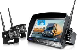 "eRapta" 1080P FHD skaitmeninės belaidės galinio vaizdo kameros sistemos komplektas, 7 colių HD LCD monitorius, vandeniui atspari IP69 galinio vaizdo kamera be trukdžių, naktinio matymo, skirta namams, sunkvežimiams, priekaboms, mikroautobusams ir autobus