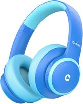 "iClever" aktyvaus triukšmo slopinimo "Bluetooth" ausinės vaikams, 60 žaidimo minučių, saugus garsumas 80 dBA, greitasis C tipo įkrovimas, "Bluetooth 5.4", vaikiškos ausinės su mikrofonu, AUX kabelis, skirtos "iPad", mėlynos spalvos