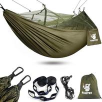 "Kiaitre Hammock" lauko hamakas su tinkleliu nuo uodų - 260 x 130 cm lengvas nailoninis hamakas kuprinei, stovyklavimui, žygiams ir paplūdimio nuotykiams - 200 kg keliamoji galia