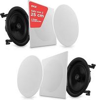 "Pyle" lubinis garsiakalbis, įmontuotas garsiakalbis, "Bluetooth" lubinis garsiakalbis, 300 W dvipusis garsiakalbis, sieninis garsiakalbis, plokščias garsiakalbio sistemos tvirtinimas, keičiamos apvalios/kvadratinės grotelės