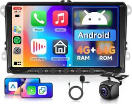 Hodozzy 4G + 64G Android automobilinis radijas VW Golf 5 6 Polo Passat Skoda Touran Tiguan Seat, 9 colių jutiklinis ekranas su Carplay Android Car, radijas su navigacija Wifi Bluetooth DSP FM/RDS radijas Canbus