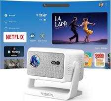 Išmanusis mini projektorius "Netflix Official" ir automatinis fokusavimas / 6D trapecinio iškraipymo korekcija, 27000L "WiFi6 Bluetooth" projektorius, mažas "Full HD 1080P", VISSPL palaiko 4K vaizdo projektorių, mobiliojo telefono projektorius namams