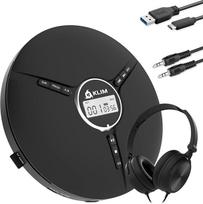 KLIM Discman with Headphones - Portable CD Player with Headphones - with Built-in Battery - Compact Mini Portable CD Player, Compatible with CD-R, CD-RW and MP3. Discman CD Player