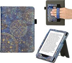 kwmobile Flip Cover Compatible with Amazon Kindle Paperwhite (11st Gen - 2021) - dėklas su dirželiu Mandala Yellow Dark Blue