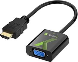 TECHLY IDATA hdmi-vga2 HDMI VGA (D-Sub) juodas vaizdo kabelio adapteris - Vaizdo kabelių adapteriai (HDMI, VGA (D-Sub), vyriškas/vyriškas, juodas, 0-70 °C, -10-80 °C)
