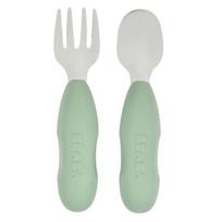 Stalo įrankių rinkinys Beaba, 2 vnt., 10+ mėn, sage green