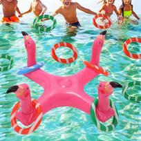 Plaukiojantis metimo žaidimas baseinams, pripučiamas vandens žaislas vasaros pramoga Flamingo