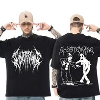 Madingas Hip Hop Metalinis Gotikinis Roko Vyriškas Moteriškas Spausdintas Marškinėlis Laisvi Gatvės Drabužiai Sportinis Marškinėlis Y2K Trumpomis Rankovėmis S