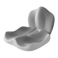 Sėdynės pagalvėlė su ergonomišku dizainu, atrama juosmeniui, neslystanti, su atminties putomis, lengva, nešiojama, skausmą malšinanti sėdynės pagalvėlė pilka