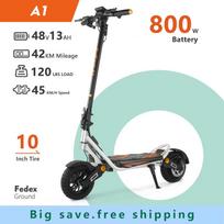 Kukirin A1 Elektrinis paspirtukas 800W Variklis 48V 13Ah Baterija EScooter Didžiausias greitis 45KM/H Nuotolis 45KM Sulankstomas paspirtukas 10 colių Ratai A1 800W-48V13AH