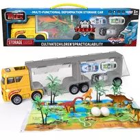 WOOPIE Transporterio sunkvežimio 2in1 dinozaurų rinkinys + maketas