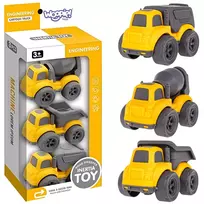 WOOPIE 3-in-1 Statybinės transporto priemonės Šiukšliavežė Betonvežė Savivartis