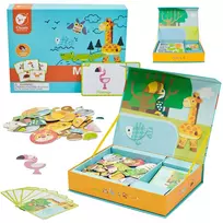 CLASSIC WORLD Magnetinė dėlionė "Animals Board Memory Blocks" 60 el.