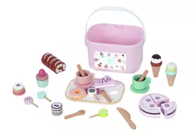 TOOKY TOY Saldus tortas Medinis tortų rinkinys dėžutėje Konditerijos ledainė