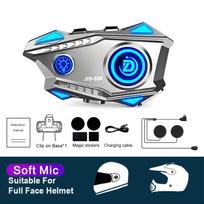 Motociklo šalmo laisvų rankų įranga Bluetooth 5.4 Ausinės RGB šviesos IPX67 atsparumas vandeniui Balso asistentas Laisvų rankų skambučiai 1000mAh baterija Soft Mic
