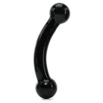 Glas Double Bull Black Dildo stiklinis penio imitatorius