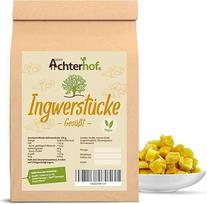 "Achterhof" cukruoti imbiero gabaliukai 1000 g | Džiovintas imbieras | Saldintas ir be sieros | Džiovinti vaisiai | Aštrus ir gaivinantis gaivinimas