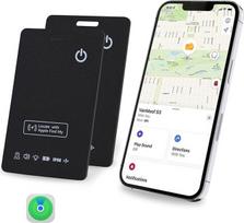 "Apple MFi" sertifikatas: LBPRT Airtag Card Wallet Tracker Thin 1.6mm 2 Pack Rechargeable Works with Apple Find My (iOS Android Not Support Only) Item Finder for Luggage
