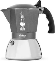 "Bialetti Brikka" indukcinis kavos aparatas, 4 puodeliai (160 ml), espreso kaip bare, tinka visų tipų kaitlentėms, elegantiškas dizainas, "Sølv