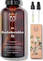 "Bionoble Fenugreek Oil Organic" 50 ml - aliejinis maceratas iš ožragės sėklų ir saulėgrąžų aliejaus - kūnui, krūtinės sričiai, sėdmenims, plaukams, nagams - veganiškas ožragės aliejus - stiklinis buteliukas + pipetė + pompa