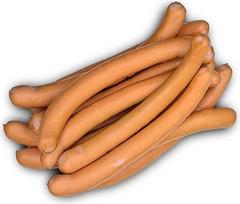 "Food-United Wiener Wurstchen" apie 1800 g Wienerli Bock Cracker dešrelės Taip pat žinomos kaip Frankfurto dešrelės Ideali užkandinė dešrelė Tinka troškiniams sriuboms arba kaip kario dešrelė