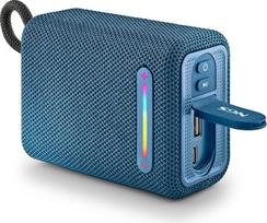"NGS Roller Furia 1 Blue" - nešiojamasis garsiakalbis su "Bluetooth" technologija, RGB apšvietimu, IPX6 vandeniui atsparus, 15 W, tikrai belaidis, USB, baterija veikia 9 valandas, mėlynas
