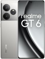 "Realme GT6" išmanusis telefonas 5G 12 + 256GB, "Snapdragon 8s Gen3" procesorius, itin ryškus 120 Hz 6,78 colių 6000nit ekranas, 50 MP "Sony LYT-808" fotoaparatas, 5500 mAh baterija, NFC, dvi SIM kortelės, sidabrinės spalvos (be adapterio)
