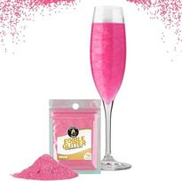 "Twinkle my Drink®" valgomieji blizgučiai gėrimams rožinės spalvos - lyties atskleidimo vakarėlio dekoracijos mergaitėms - rožiniai blizgučiai, tinkantys putojančiam vynui ir likeriui - veganiški, be skonio - 12 g daugiau nei 60 gėrimų
