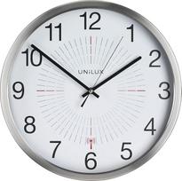 "Unilux" 400094566 Didelis radijo bangomis valdomas lauko sieninis laikrodis, metalinės pilkos spalvos, skirtas vidaus ir lauko patalpoms
