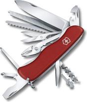 "Victorinox Work Champ" kišeninis peiliukas (21 funkcija, užrakinamas peilis, replės, metalo pjūklas), raudonas