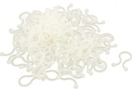 2 Pcs White Plastic U Shape Round Tips Twist Lock Cable Ties Pack of 100 10 mm de