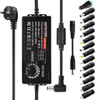 5A 120W universalus reguliuojamas maitinimo adapteris, 3V-24V reguliuojamas maitinimo adapteris 100V-240V kintamosios srovės į nuolatinę srovę su LED įtampos ekranu ir 14 antgalių, skirtas buitinei elektronikai, nuolatinės srovės varikliui, 5000 mA maks.