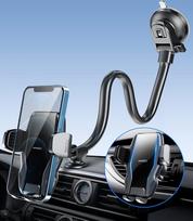 APPS2Car Mobile Phone Holder Car Suction Cup, Universal Car Mobile Phone Holder, Smartphone Holder Gooseneck for Windscreen Dashboard Ventilation, Car Phone Holder 360 for iPhone 13/12/11 Samsung etc