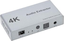 ASHATA HDMI jungiklis 4K HDMI skirstytuvas, 2 in 1 Out 2 x 1 HDMI garso išvesties skirstytuvas, 2 į 1 HDMI garso keitiklio adapterio skirstytuvas su optiniu SPDIF + 3,5 mm moteriškos lyties jungtimi