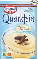 Dr. Oetker Quarkfein Vanilės skonio pakuotė 14 14 x 57 g desertinių miltelių varškės maistui Vanilės skonio