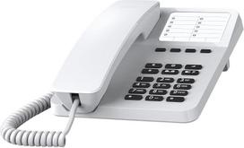 Gigaset DESK 400 laidinis telefonas su elastiniu kabeliu, 10 greitųjų rinkimų vieta, pakartotinis rinkimas, suderinamas su klausos aparatais, reguliuojamas MFV arba impulsinis pasirinkimas, baltas [vokiška versija]