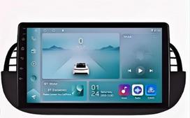 hizpo 9 colių jutiklinio ekrano automobilinis radijas, suderinamas su "Fiat 500 2007-2014" su "Carplay"/"Android" automobiliu 4 branduolių UPC 2+32GB Dab automobilinio radijo adapteris WiFi 4G Mirror Link (juodas-1)