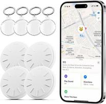 Išmaniosios žymės 4 Pack Air Tracker daiktų ieškiklis veikia su "Apple Find My" (tik "iOS"), seka raktus, piniginę, kuprinę, bagažą, itin lengvas, su 4 gražiais raktų pakabukais