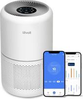 LEVOIT oro valytuvas alergiškiems žmonėms su H13 HEPA oro filtru, apsaugančiu nuo 99,97 % pelėsių dulkių žiedadulkių, grįžtamuoju ryšiu apie oro kokybę ir automatiniu režimu, CADR 195 m³/h, skirtas rūkomajam kambariui, oro valytuvas 22 dB, miego režimo la