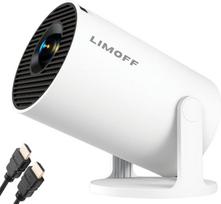 LIMOFF mini projektorius 4K namų kino mini projektorius su "Android TV 11", įskaitant HDMI kabelį, "WiFi" ir "Bluetooth" Nešiojamasis projektorius, skirtas mobiliajam telefonui/PC/PS5/Xbox, suderinamas su "Android" ir "iOS" (Vision)
