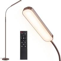 OUTON grindų lempa LED 15 W, 1500 LM, skaitymo lempa su 4 spalvų temperatūromis, nuotolinio valdymo pulteliu ir jutikliniu valdymu, 1 val. laikmatis, skaitymo užduočių apšvietimas svetainei, miegamajam, biurui, bronza